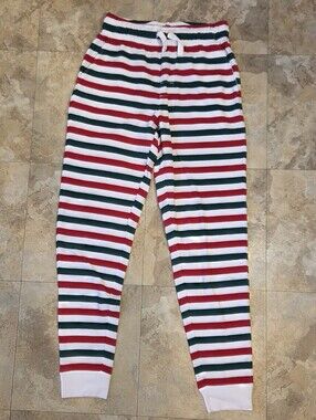 Striped Red, Green & White PJ Pants - Old Navy